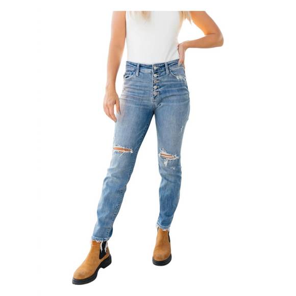 NEW JUDY BLUE the traveler denim jeans in washed blue - Picture 2 of 5